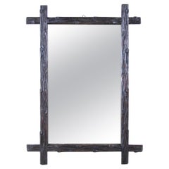19th Century Rustic Black Forest Wall Mirror - Hand Carved, Austria, circa 1880