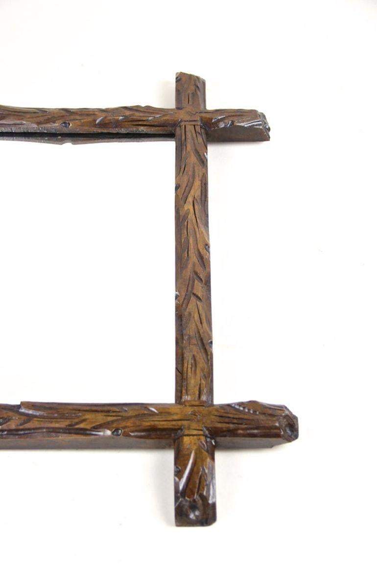 19th Century Rustic Black Forest Wall Mirror - Tree Trunk Design, AT ca. 1880 For Sale 6