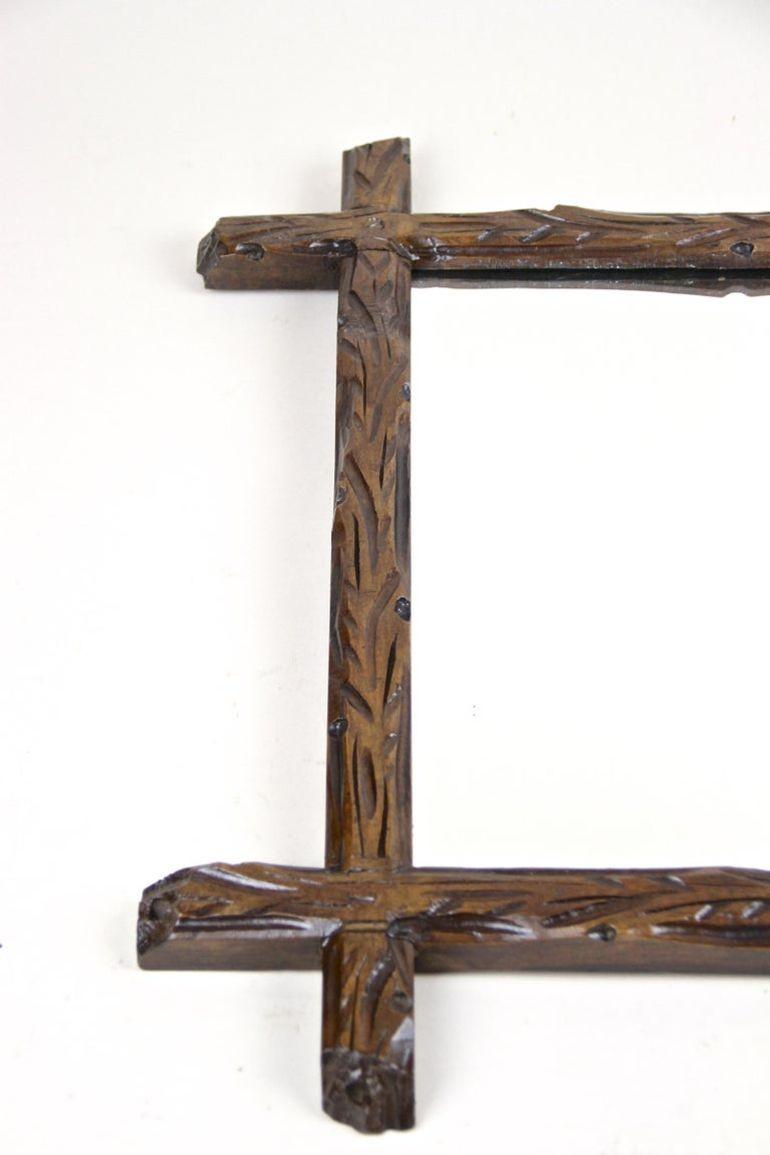 19th Century Rustic Black Forest Wall Mirror - Tree Trunk Design, AT ca. 1880 For Sale 7