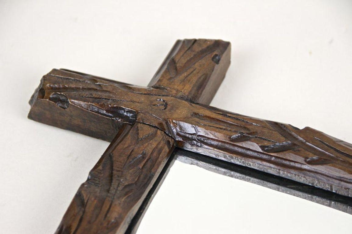 19th Century Rustic Black Forest Wall Mirror - Tree Trunk Design, AT ca. 1880 For Sale 8