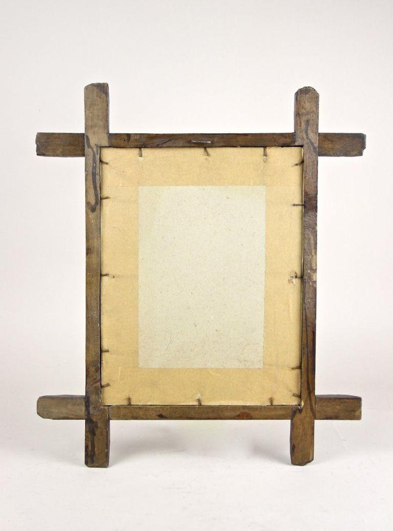 19th Century Rustic Black Forest Wall Mirror - Tree Trunk Design, AT ca. 1880 For Sale 12