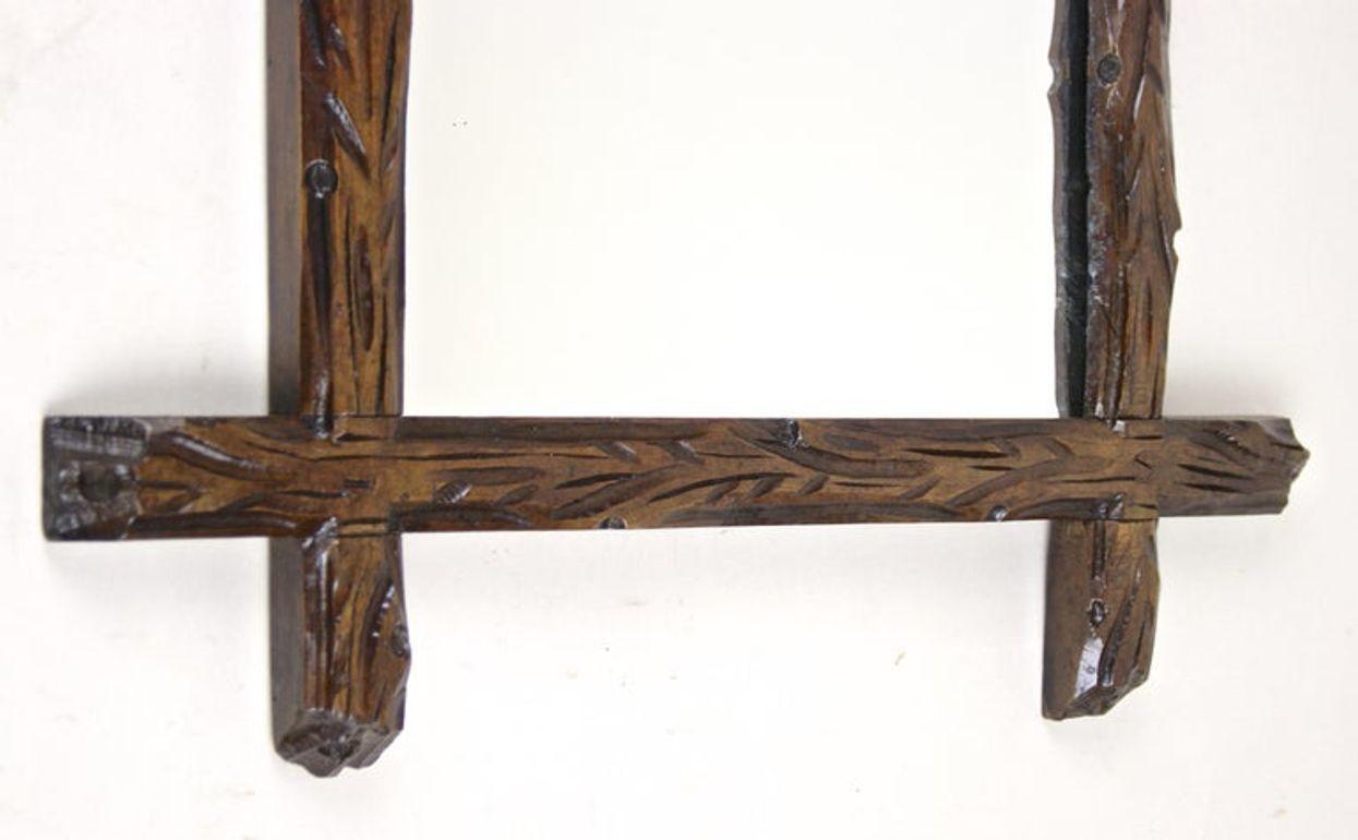 19th Century Rustic Black Forest Wall Mirror - Tree Trunk Design, AT ca. 1880 For Sale 3