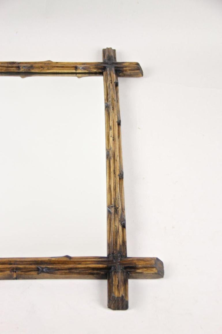 19th Century Rustic Black Forest Wall Mirror with Black Accents, AT, circa 1890 For Sale 6