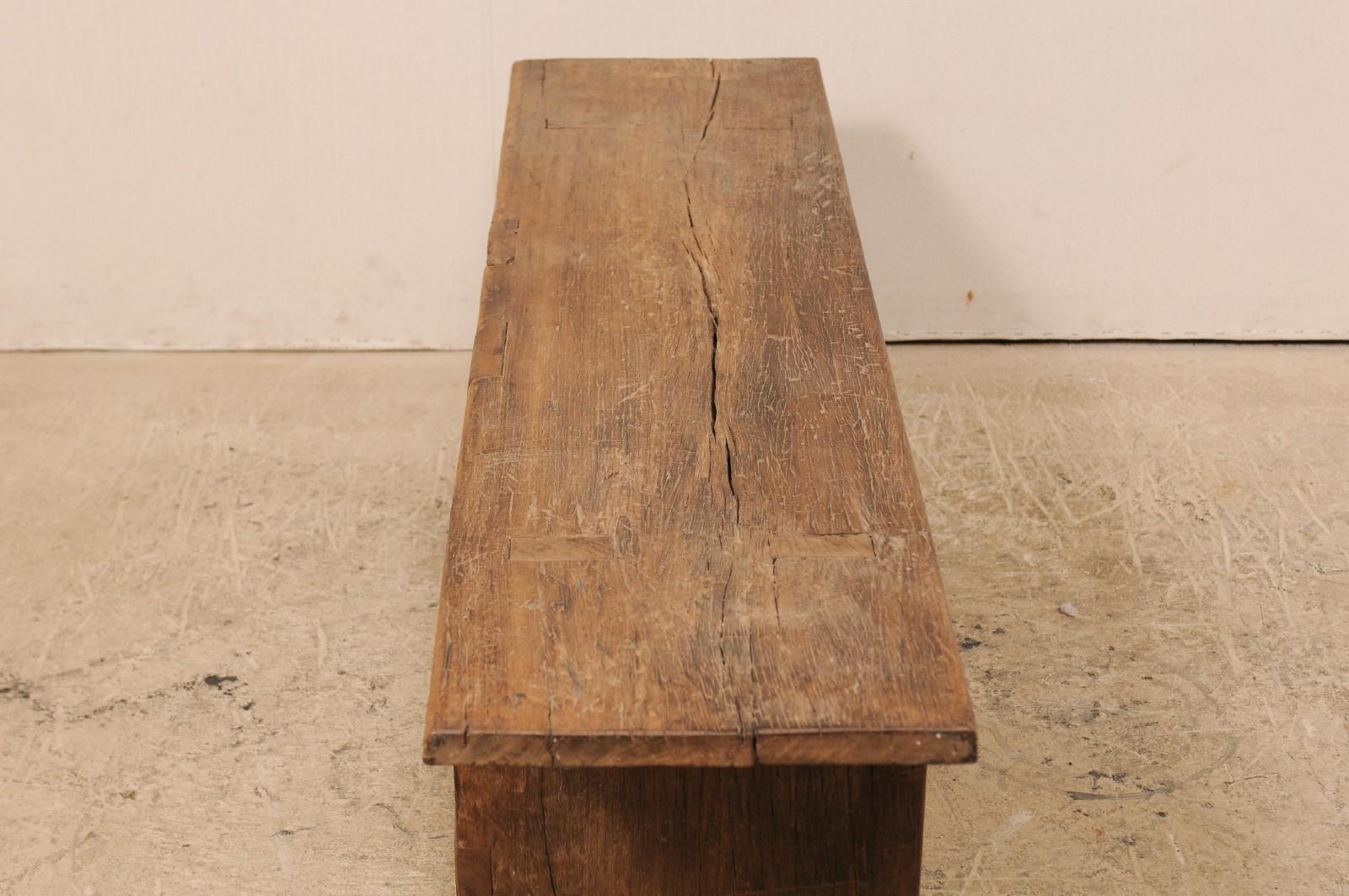 19th Century Rustic Brazilian Peroba Wood Bench 3