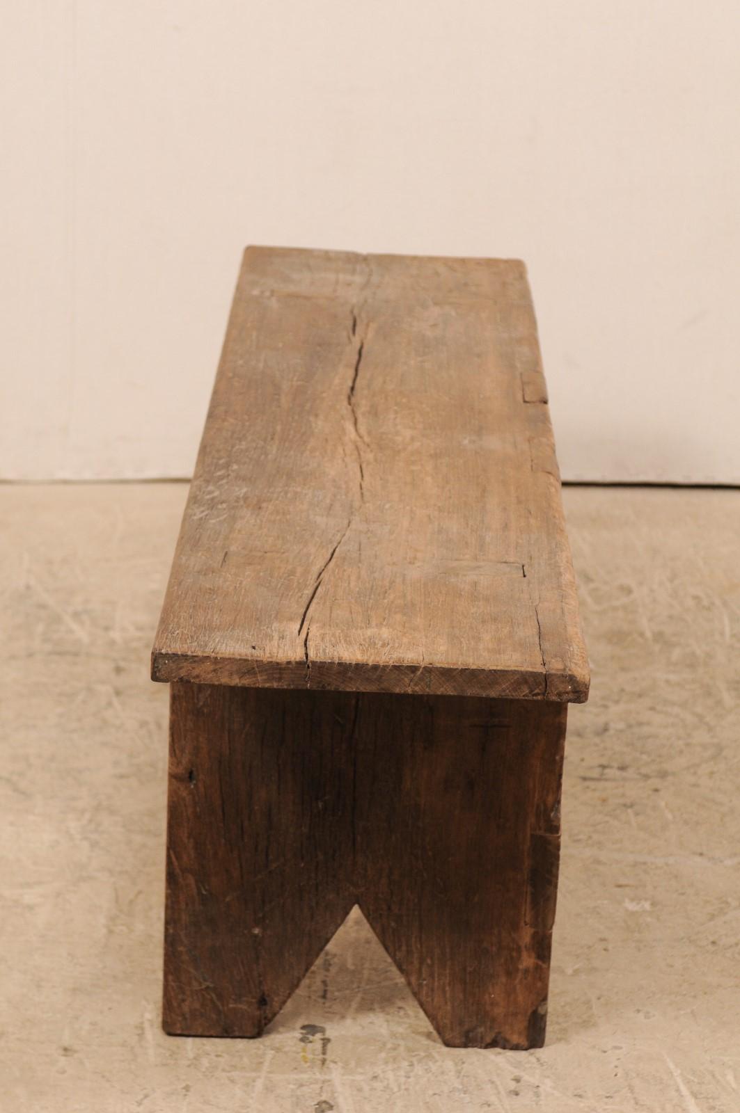 19th Century Rustic Brazilian Peroba Wood Bench 4