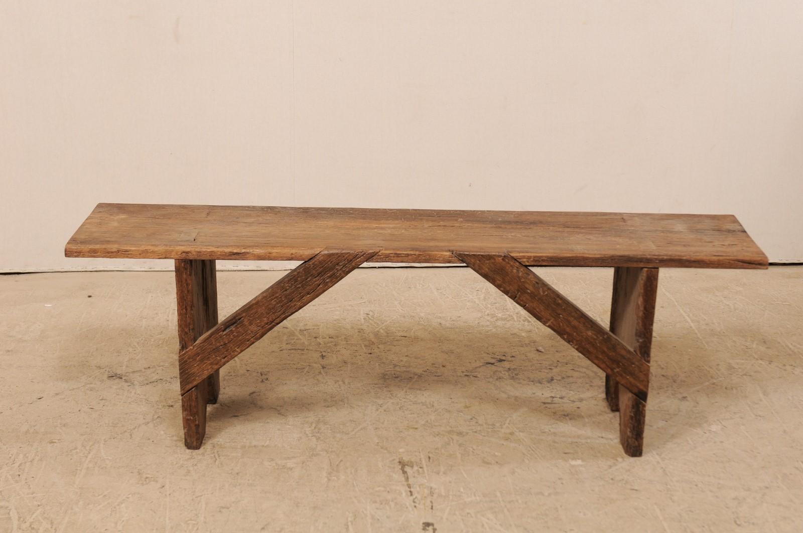 rustic wooden bench