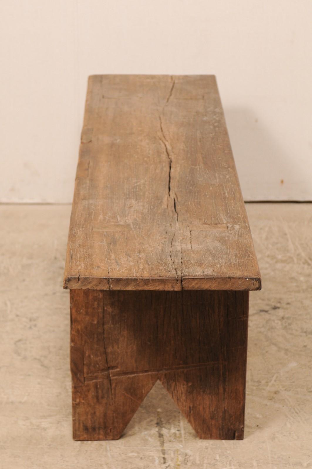 19th Century Rustic Brazilian Peroba Wood Bench 2