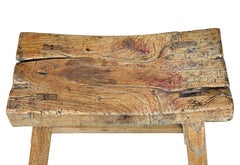 19th century rustic Chinese hardwood stool