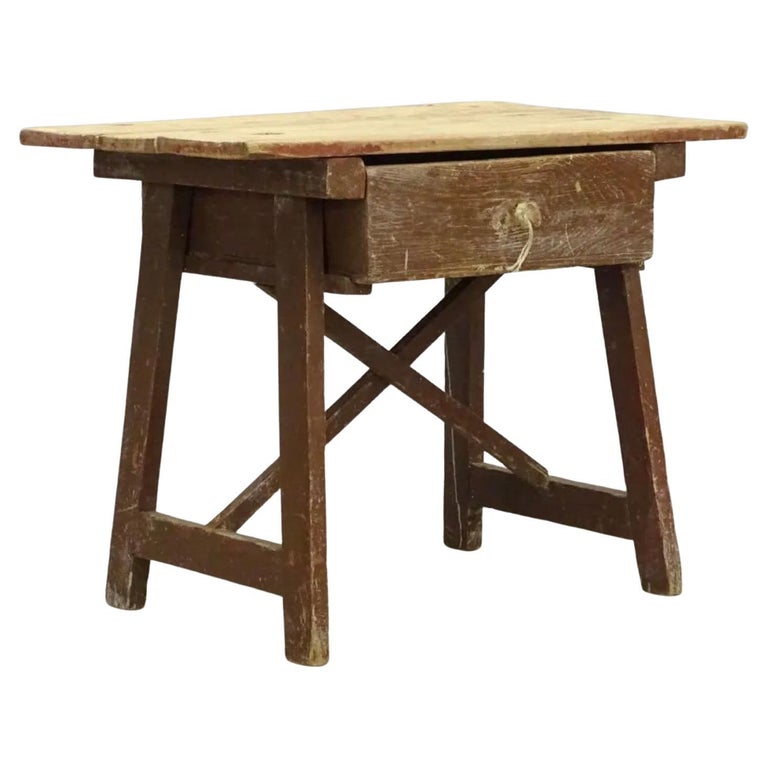 19th Century Rustic Country Accent Table For Sale