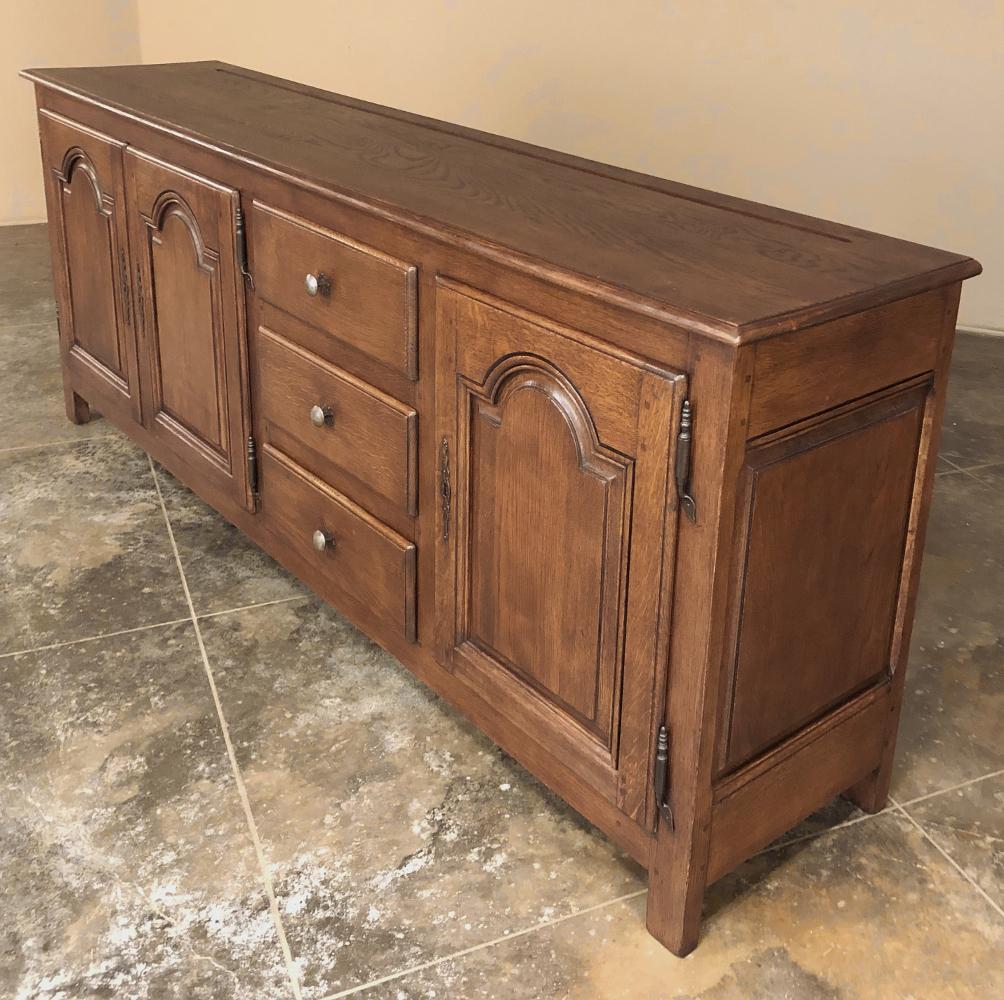 Hand-Crafted 19th Century Rustic Country French Credenza, Buffet For Sale