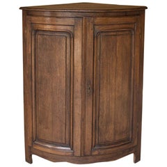 19th Century Rustic Country French Demilune Corner Cabinet