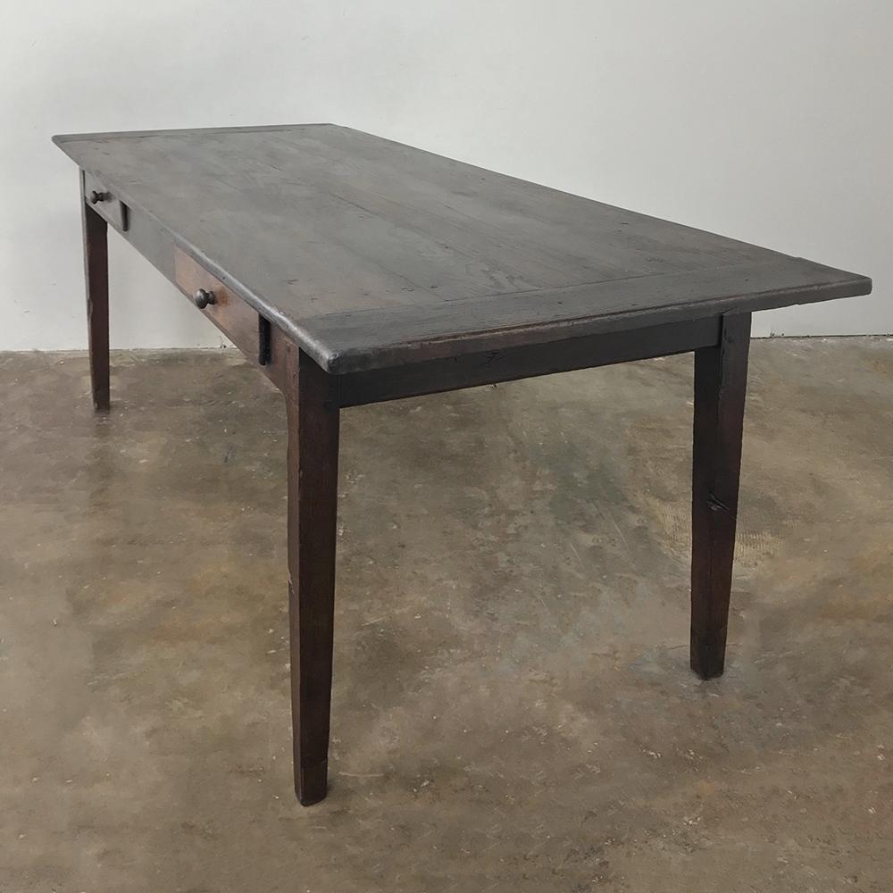19th Century Rustic Country French Oak Farm Table, Desk 1