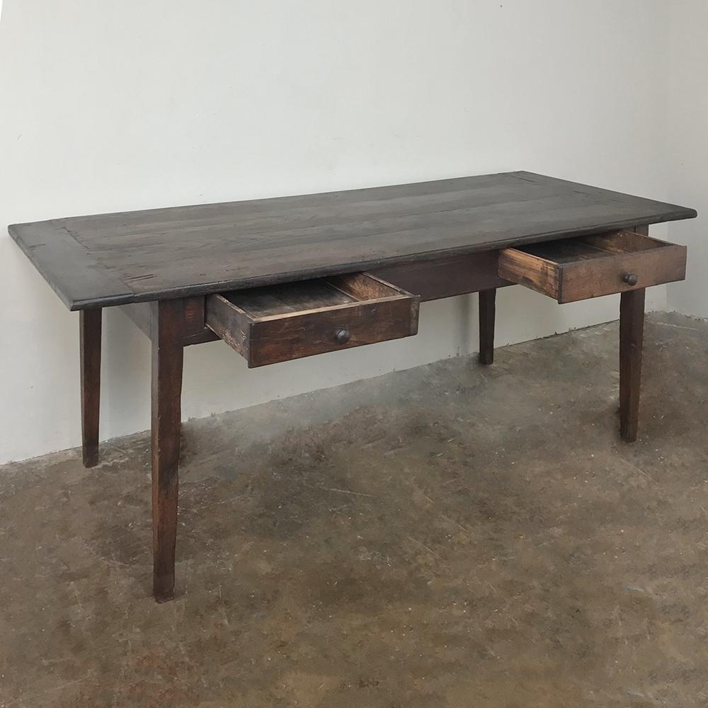 19th Century Rustic Country French Oak Farm Table, Desk 2