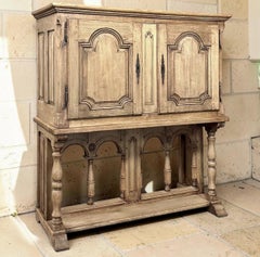 19th Century Rustic Country French Raised Cabinet