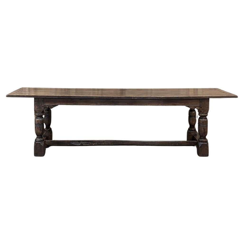 19th Century Rustic Country French Trestle Banquet Table For Sale