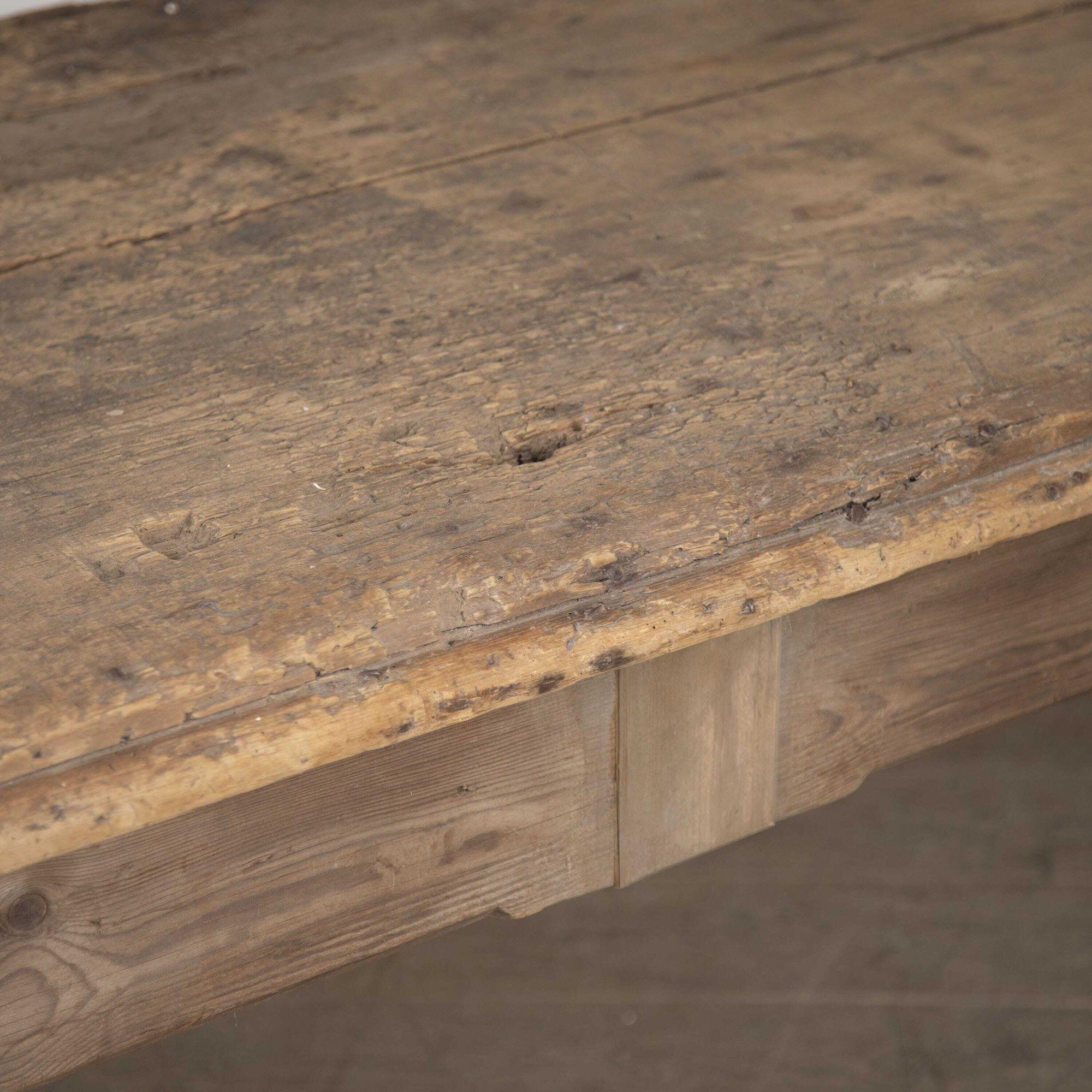 Pine 19th Century Rustic Dining Table For Sale