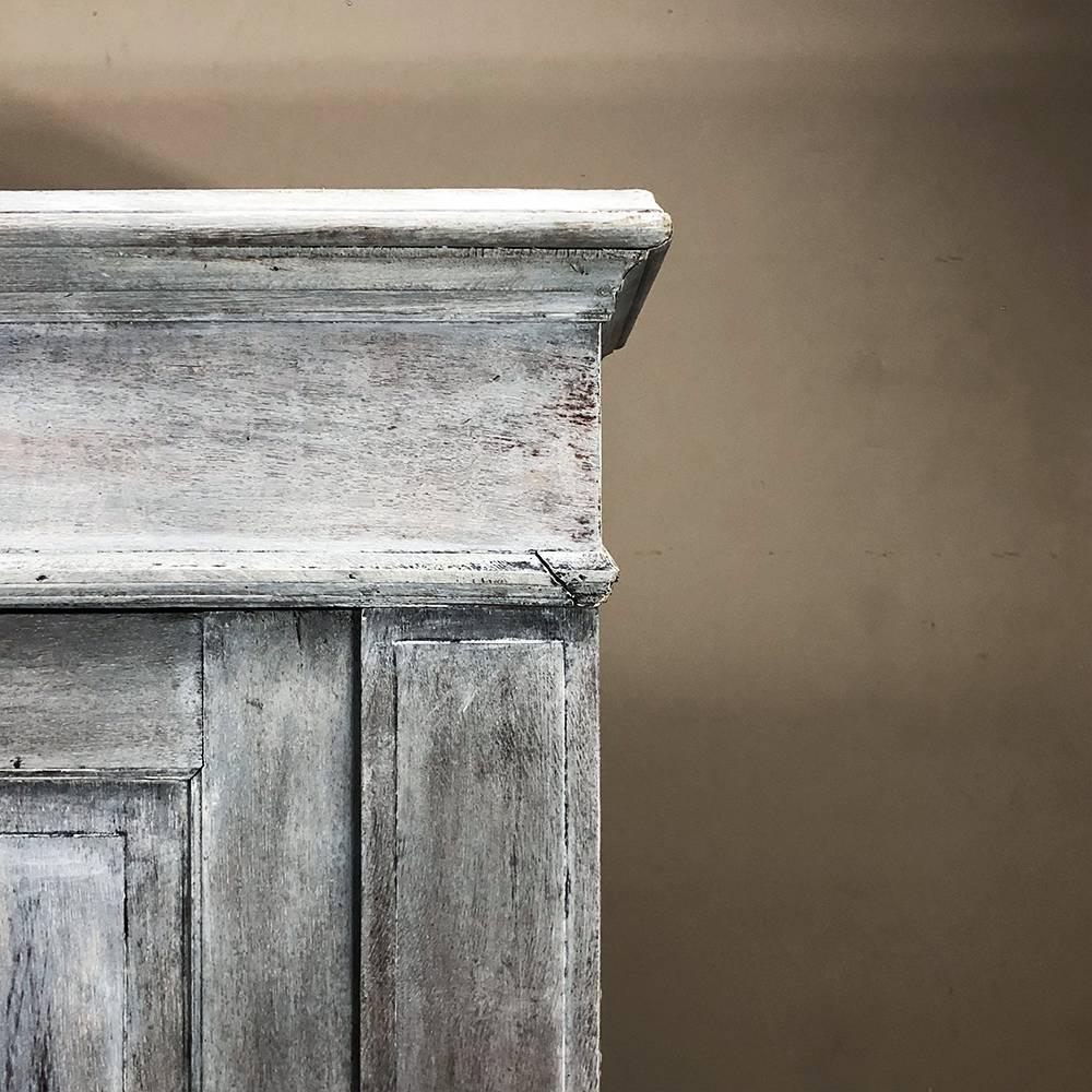 19th Century Rustic Dutch White Painted with Grey Patina Armoire 5