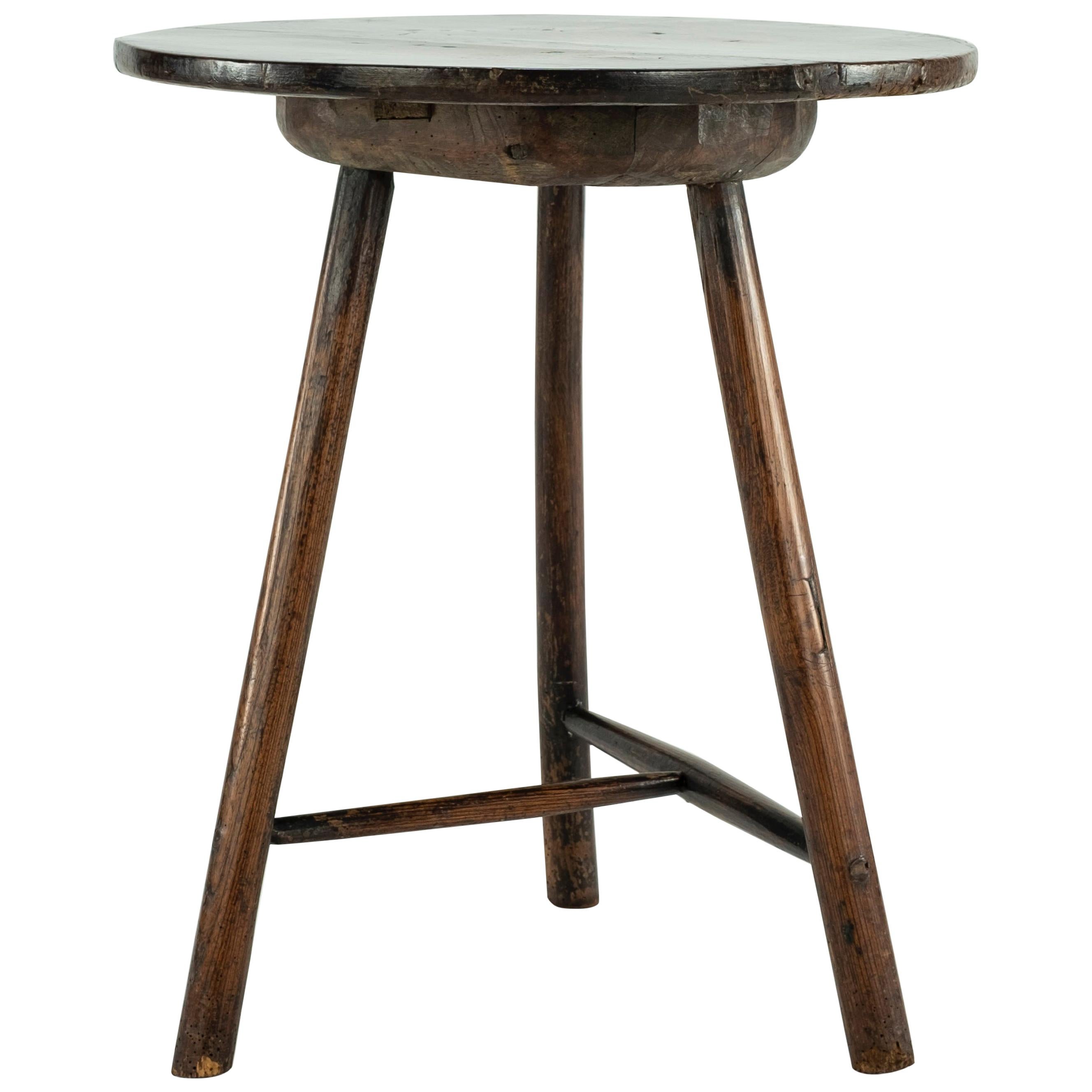 19th Century Rustic Elm Cricket Table