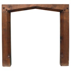 19th Century Rustic English Oak Fire Mantel