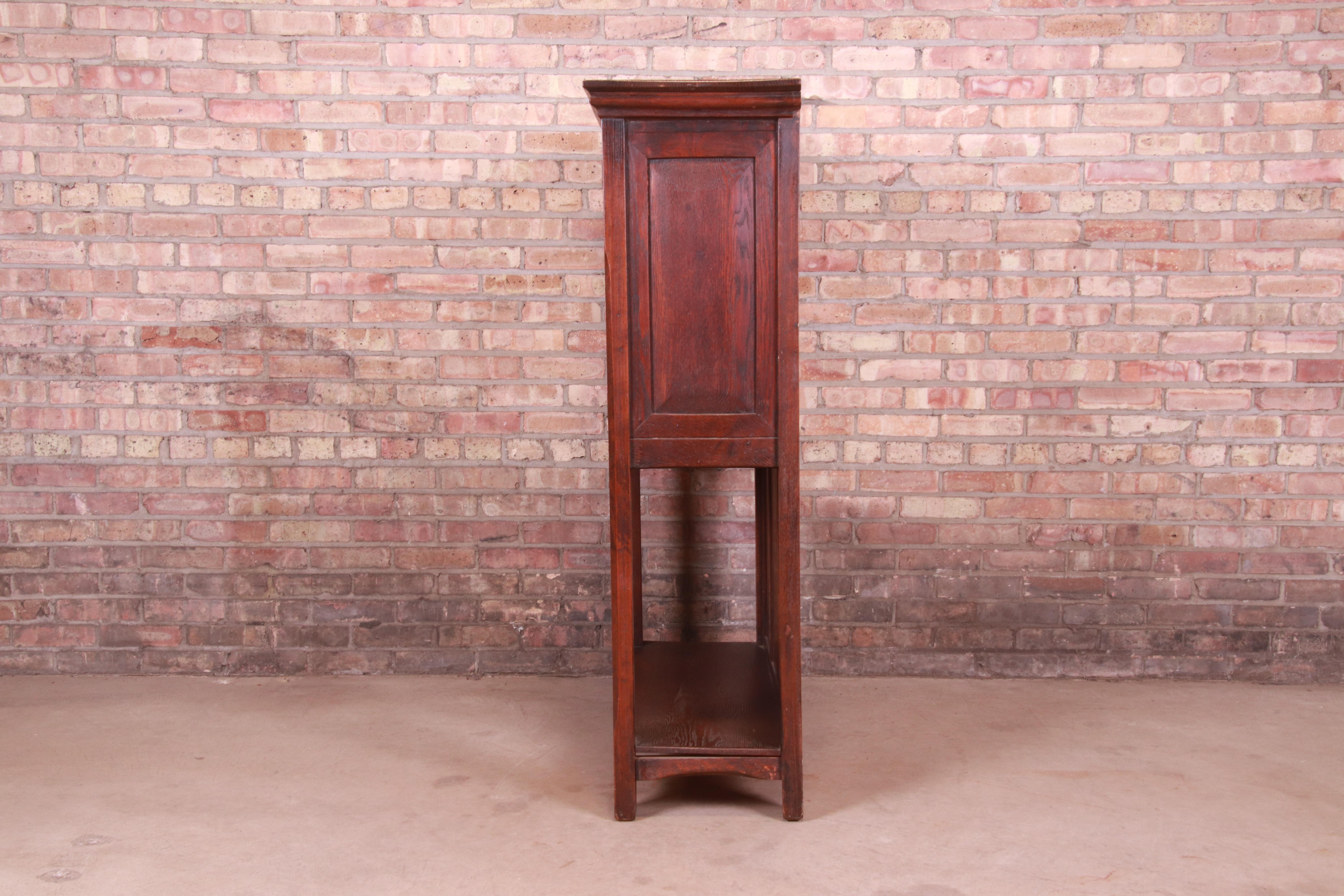 19th Century Rustic European Carved Oak Bar Cabinet 7