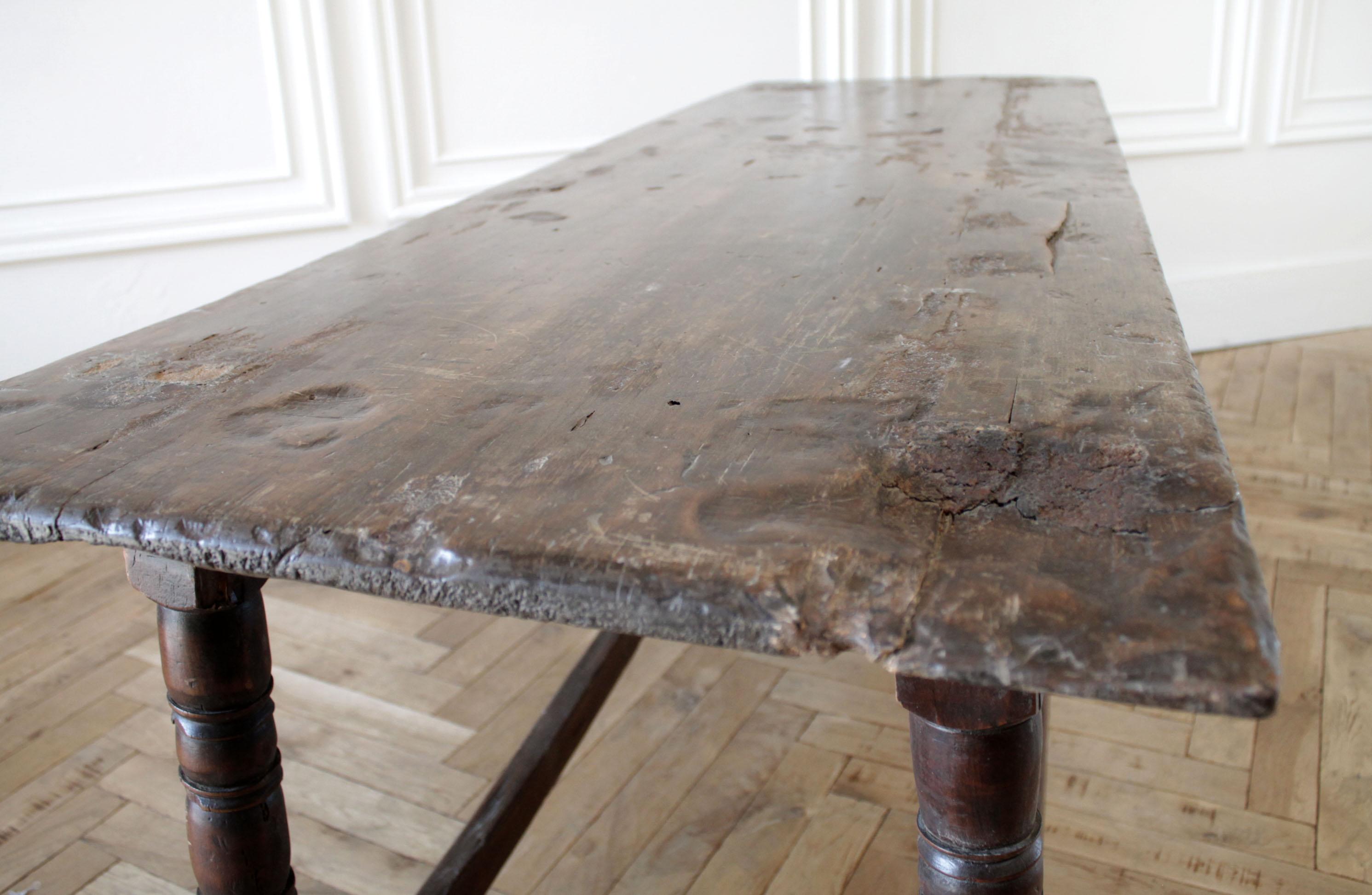19th Century Rustic European Dark Wood Table 7