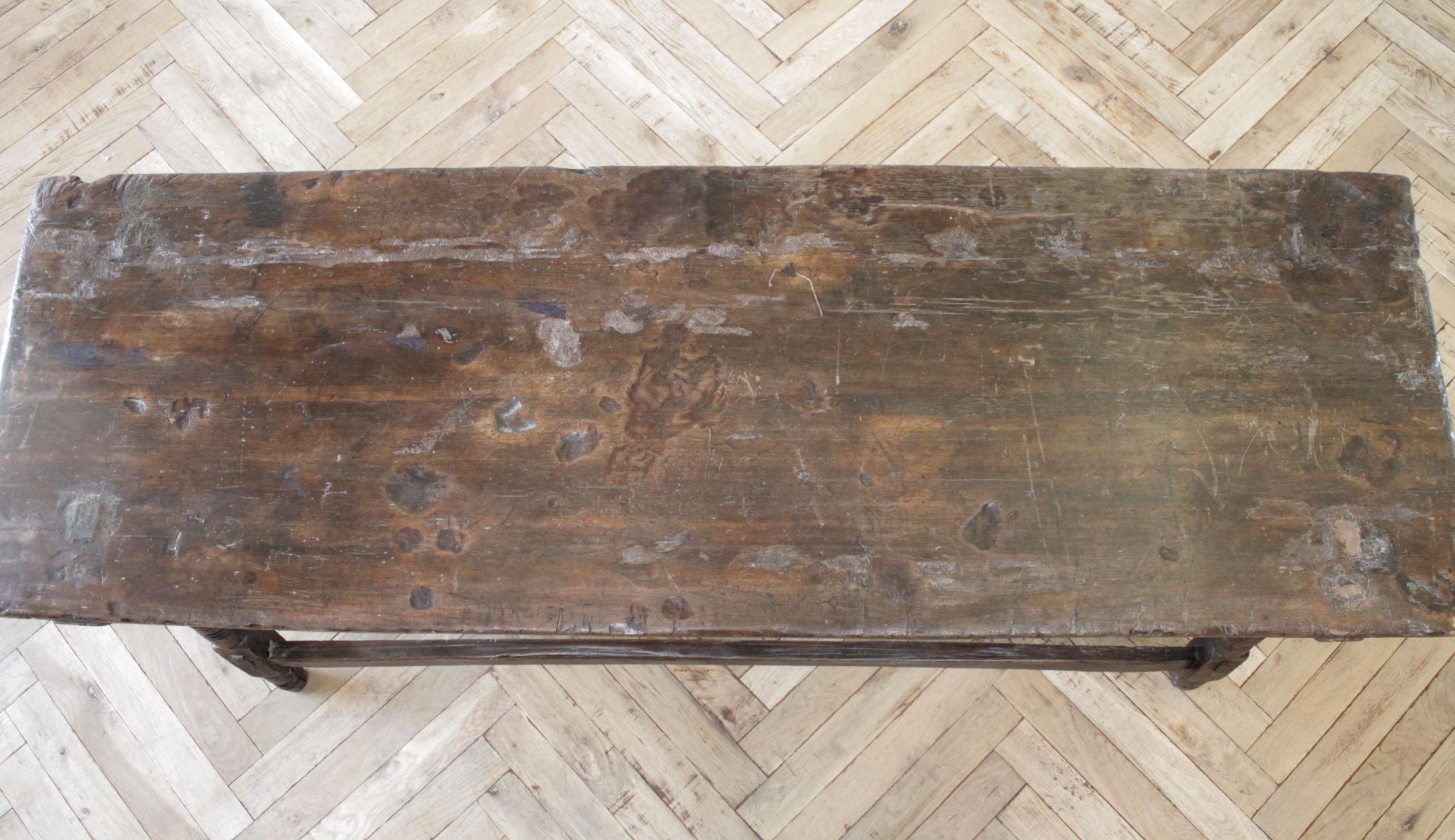 19th Century Rustic European Dark Wood Table 10