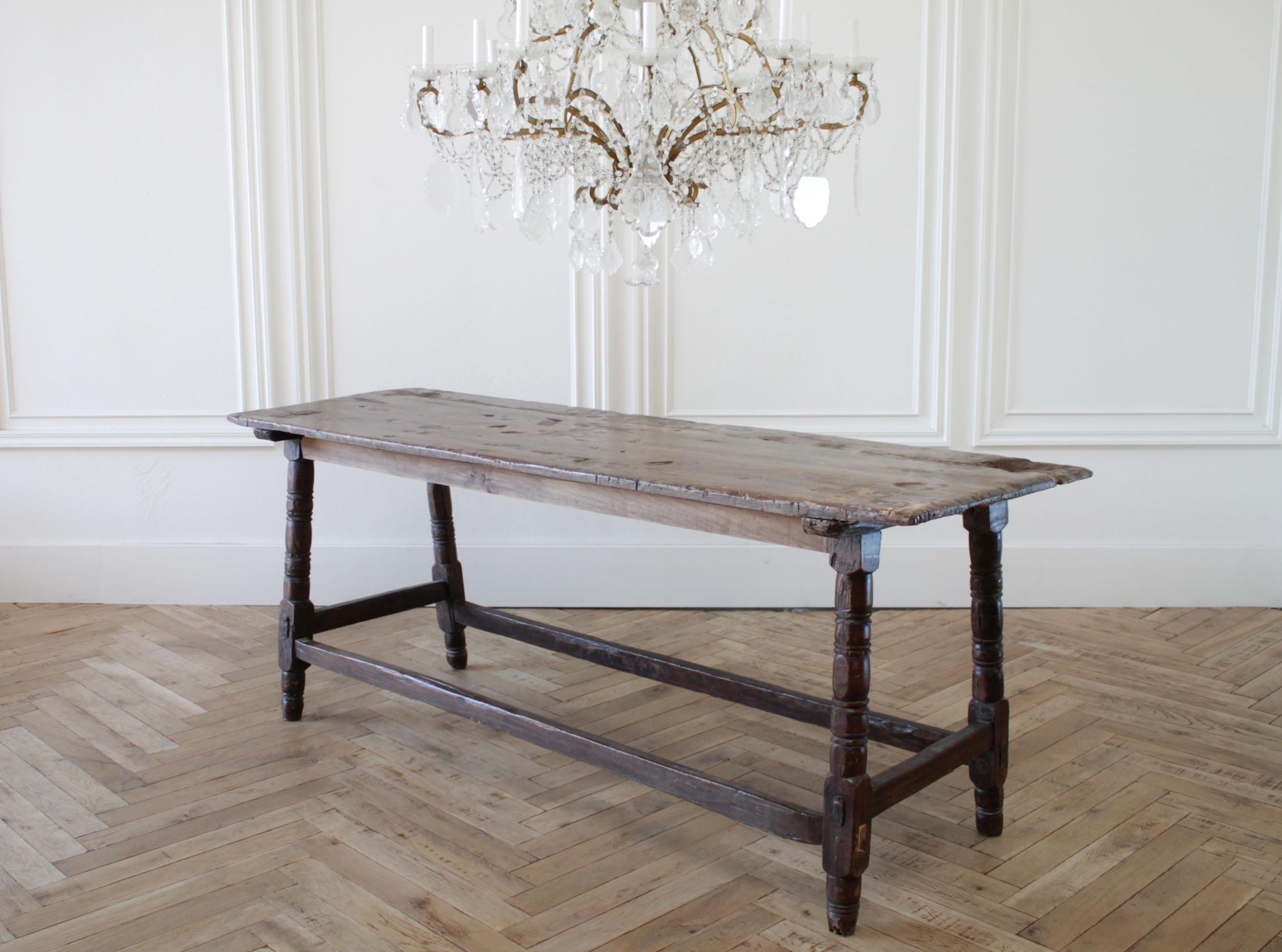 19th Century Rustic European Dark Wood Table 2