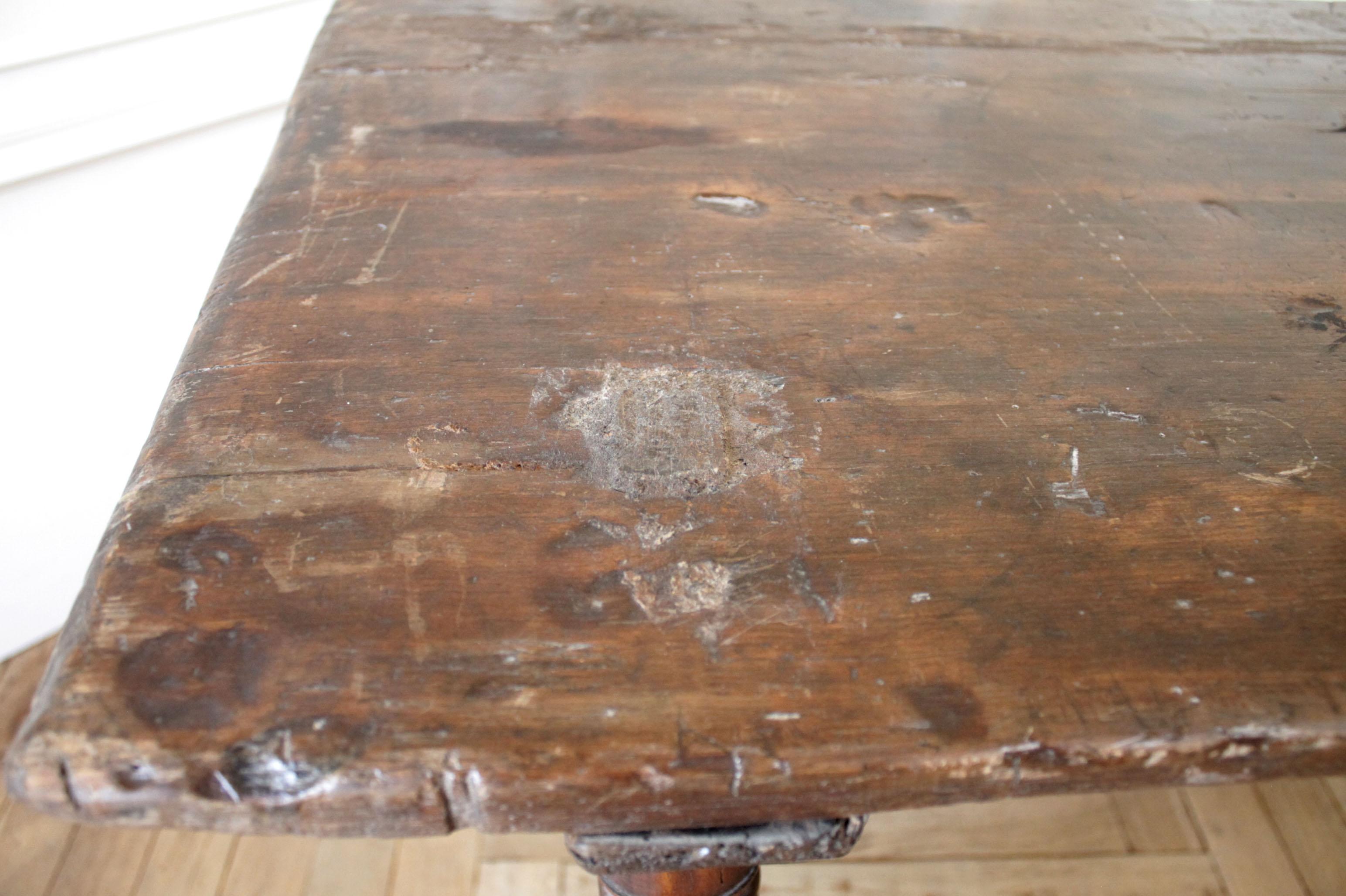 19th Century Rustic European Dark Wood Table 5
