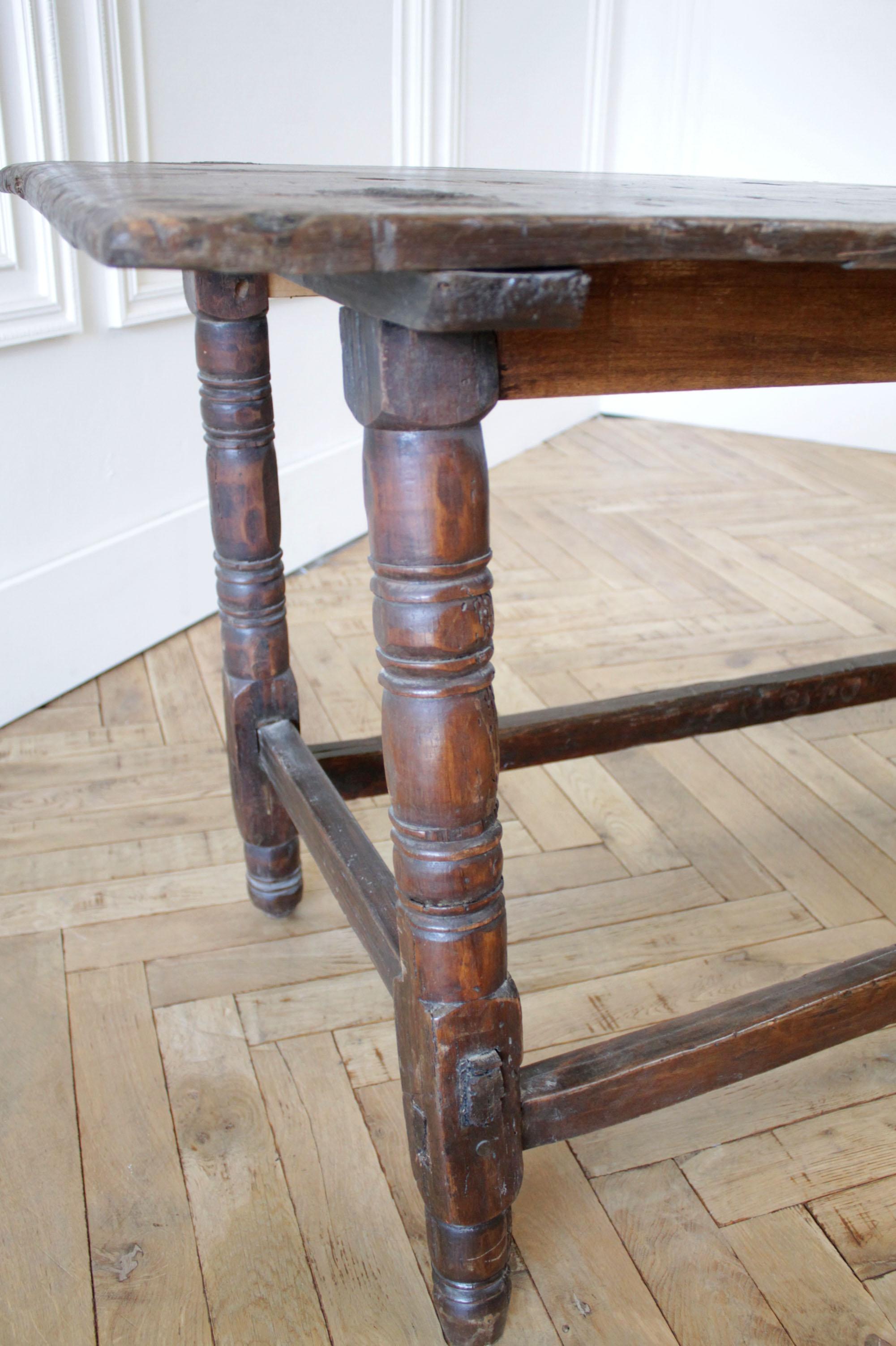 19th Century Rustic European Dark Wood Table 6