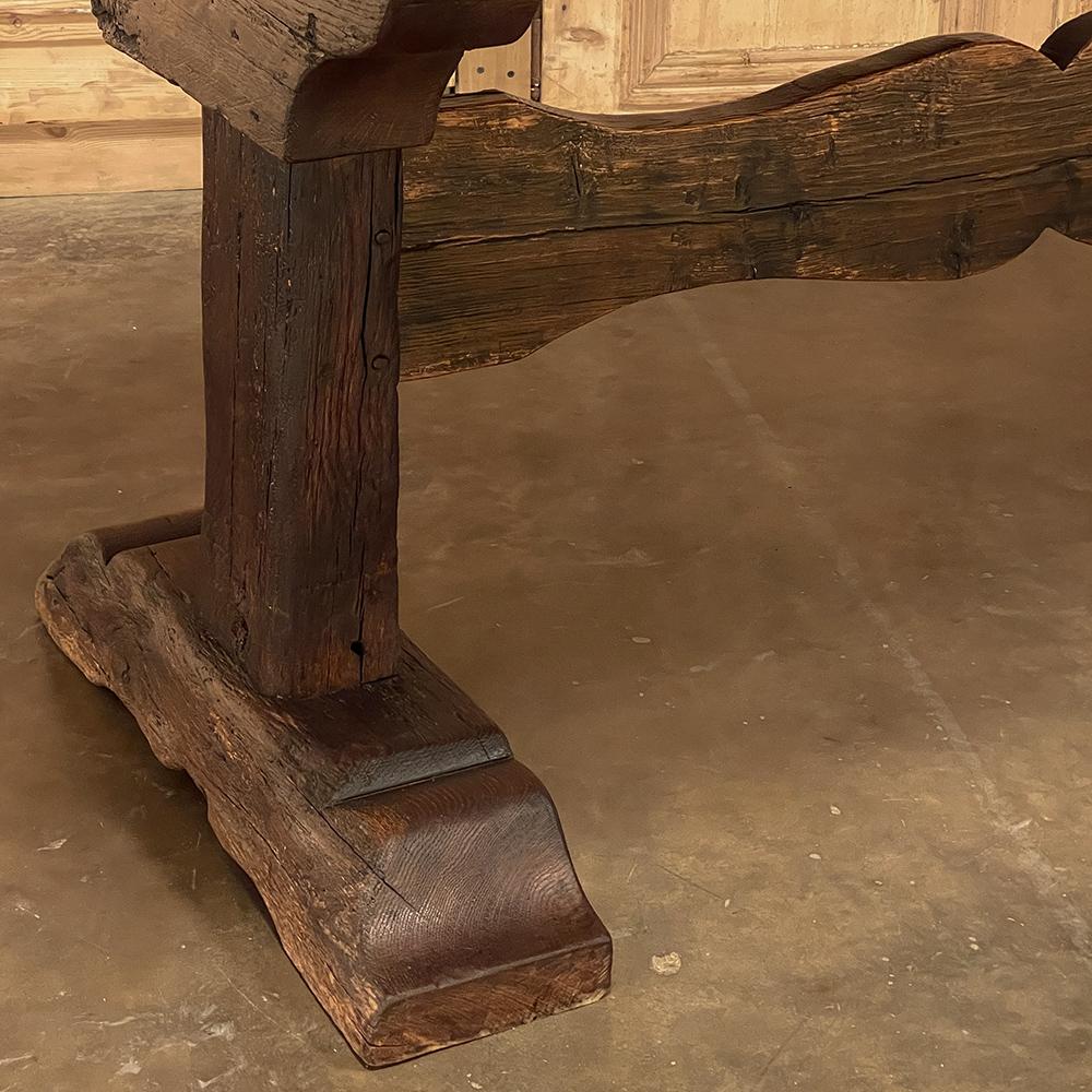 19th Century Rustic Farm Trestle Table For Sale 3