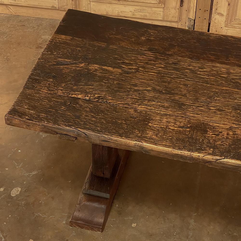 19th Century Rustic Farm Trestle Table For Sale 4