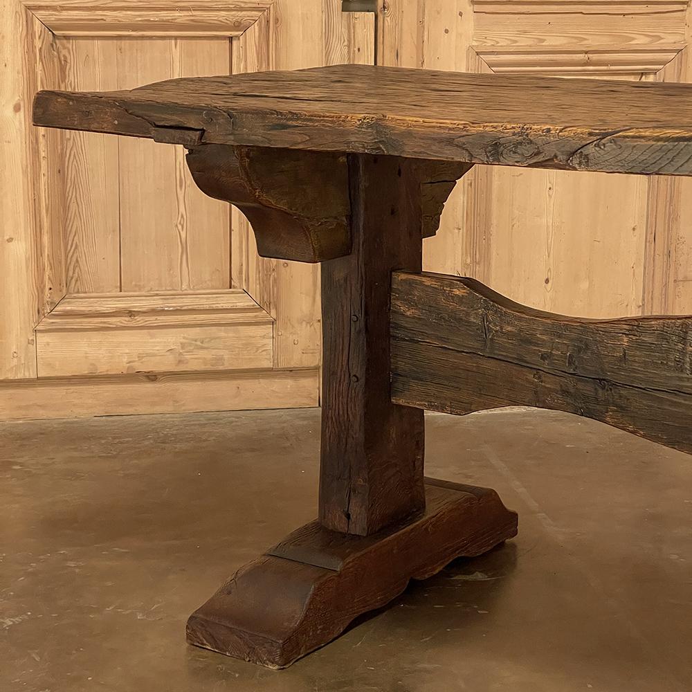 19th Century Rustic Farm Trestle Table For Sale 6