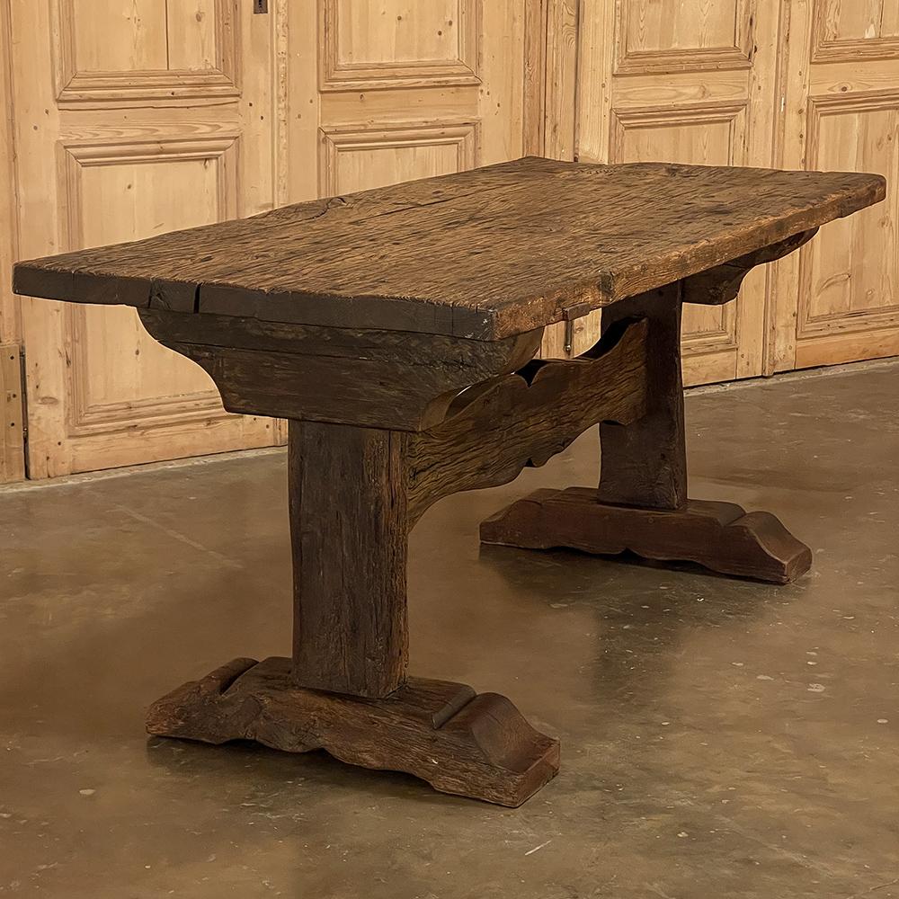 19th Century Rustic Farm Trestle Table For Sale 8