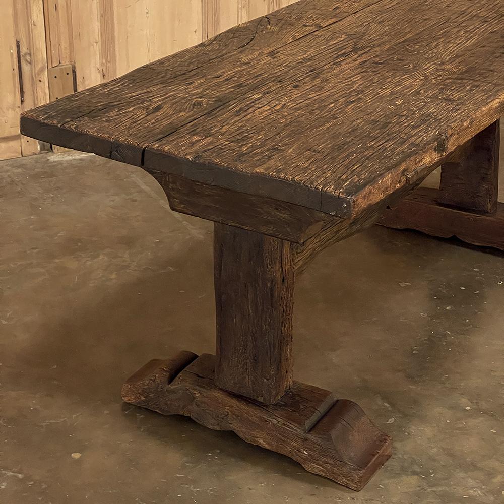 19th Century Rustic Farm Trestle Table For Sale 9