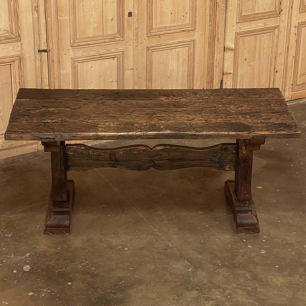 19th Century Rustic Farm Trestle Table In Good Condition For Sale In Dallas, TX