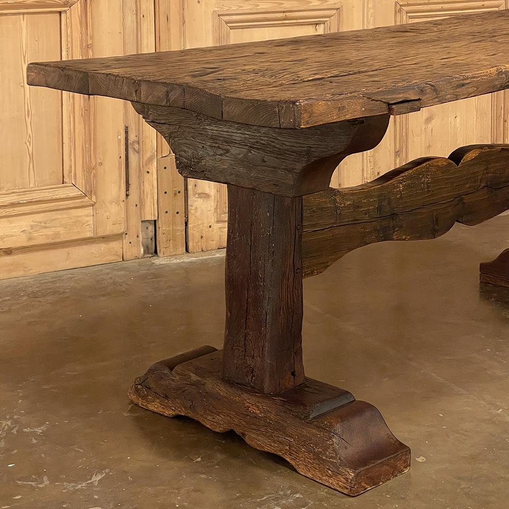 19th Century Rustic Farm Trestle Table For Sale 1
