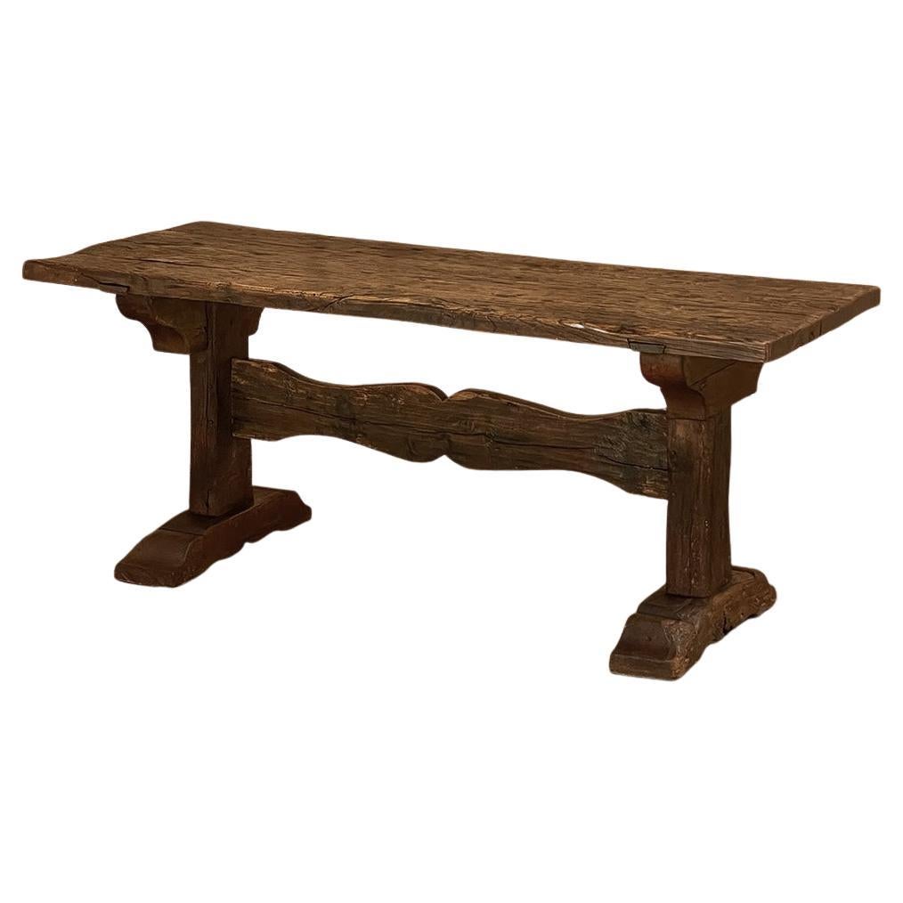 19th Century Rustic Farm Trestle Table For Sale