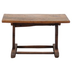 Mesa auxiliar de refectorio de roble rústico del siglo XIX