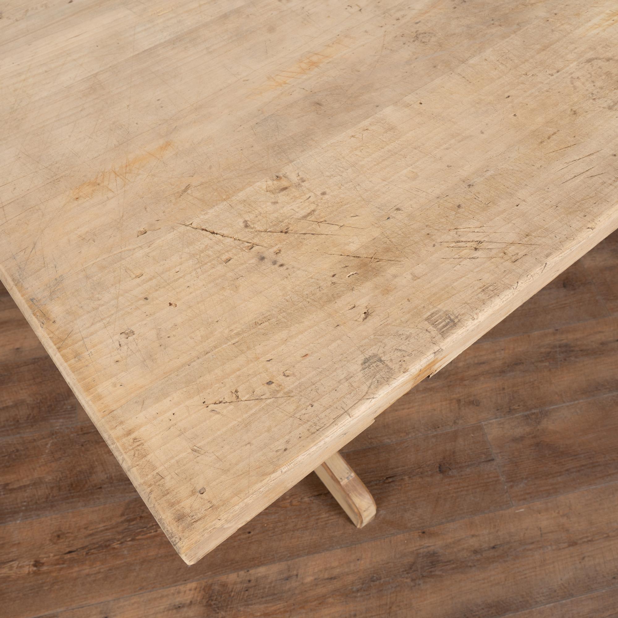 19th Century Rustic Farmhouse Trestle Dining Table For Sale at 1stDibs