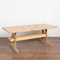 19th Century Rustic Farmhouse Trestle Dining Table