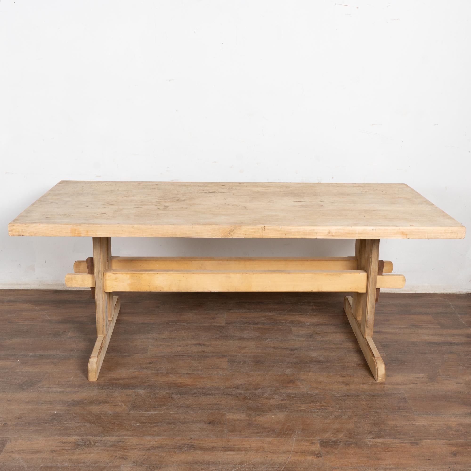 19th Century Rustic Farmhouse Trestle Dining Table For Sale at 1stDibs