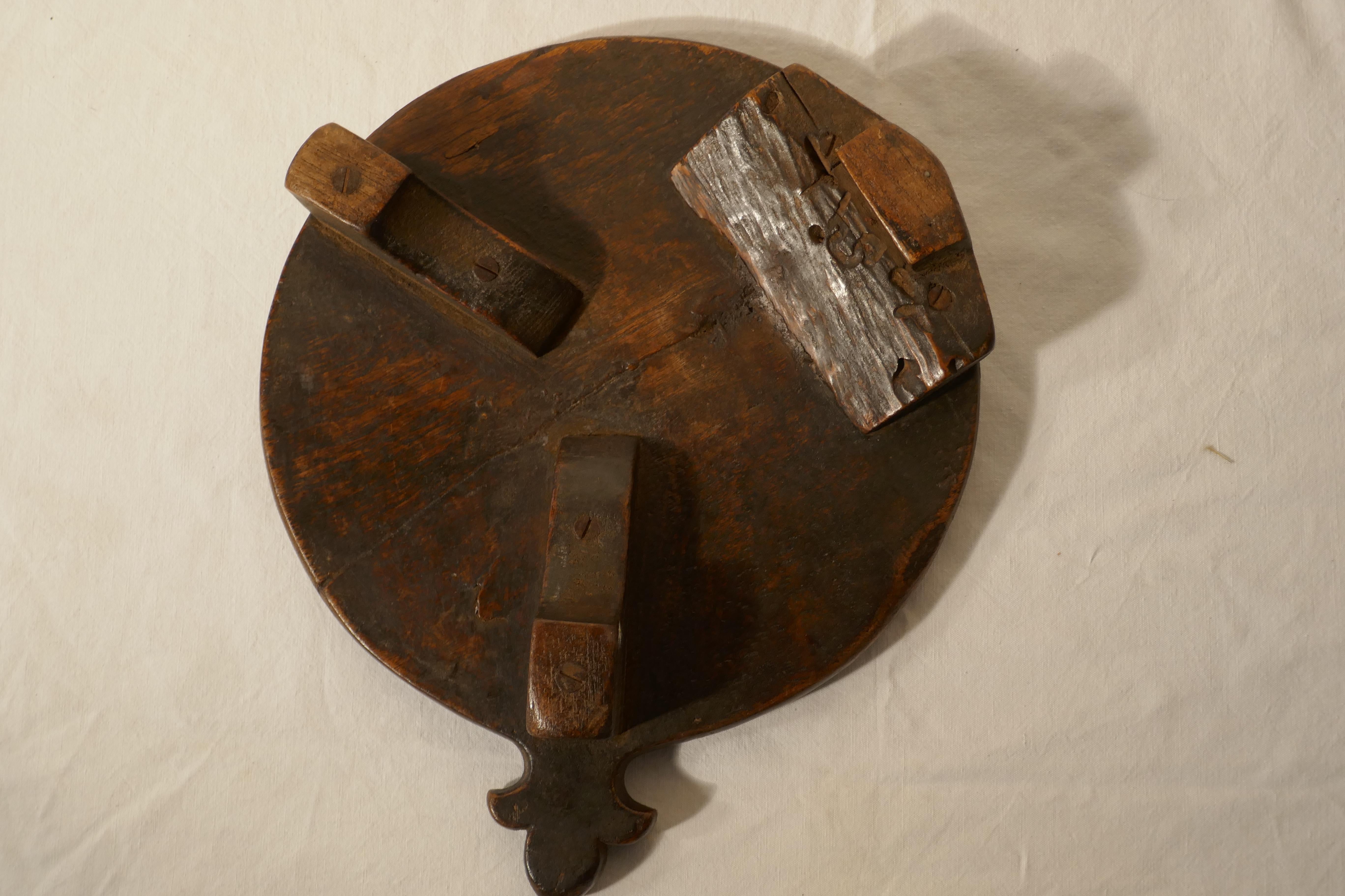 19th Century Rustic French Elm Cheese Board 1