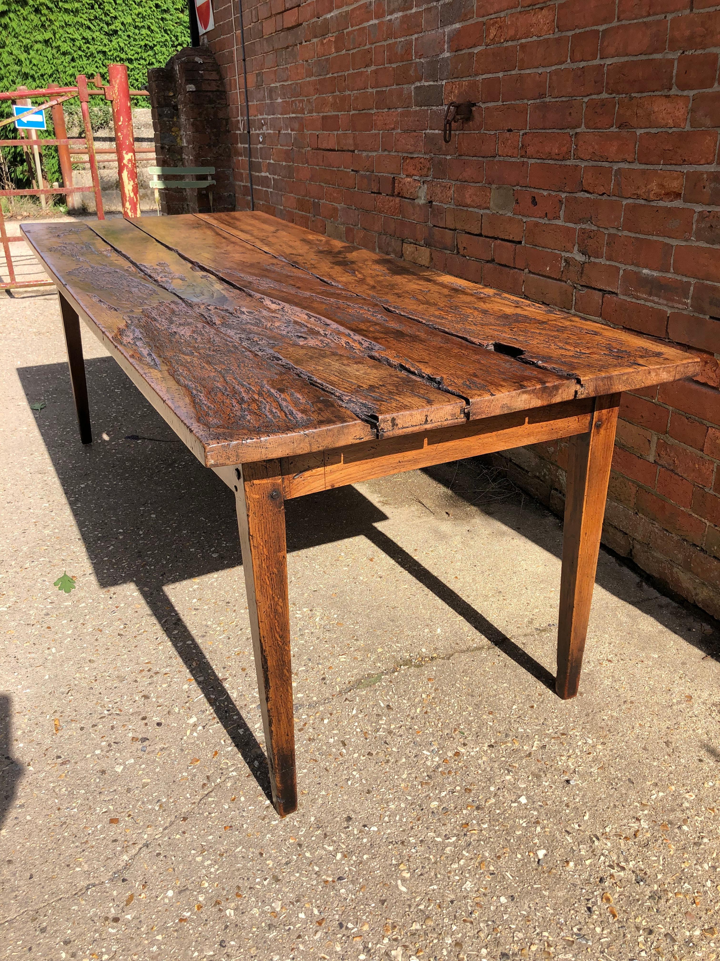 19th Century Rustic French Fruitwood Farm Table 3