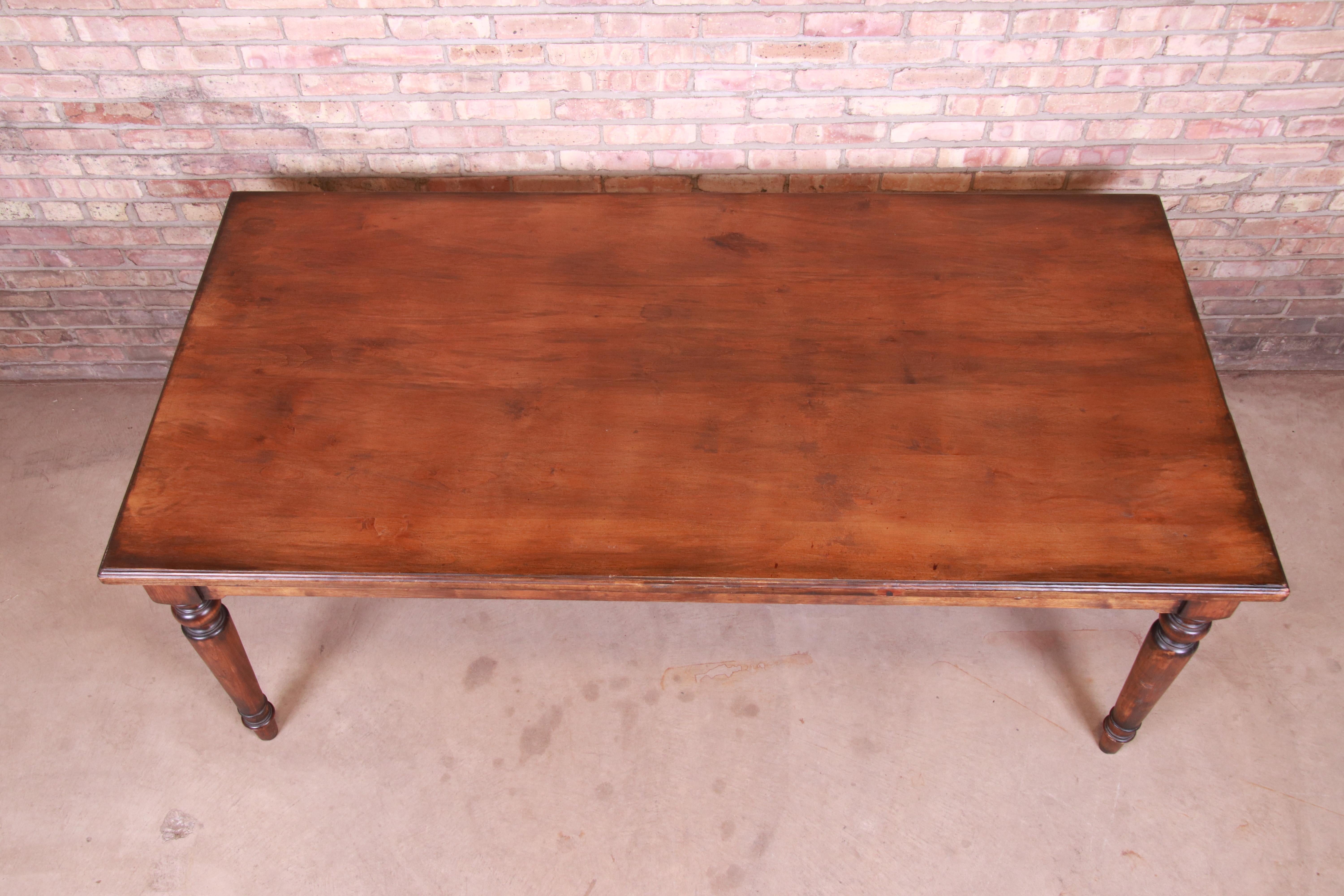 19th Century Rustic French Harvest Farm Table with Turned Legs 3