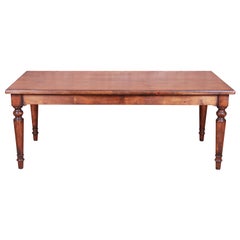19th Century Rustic French Harvest Farm Table with Turned Legs
