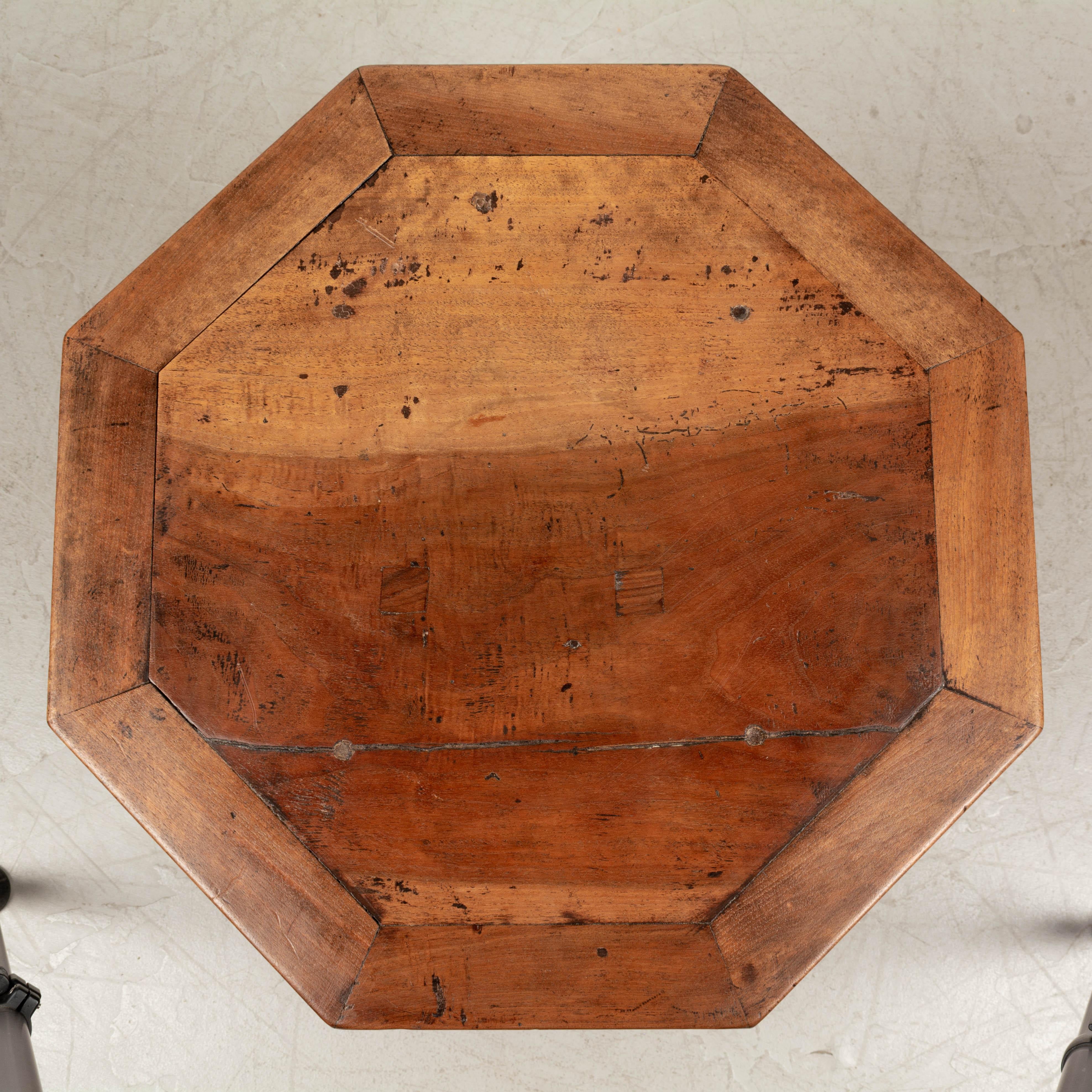19th Century Rustic French Hexagon Side Table 6