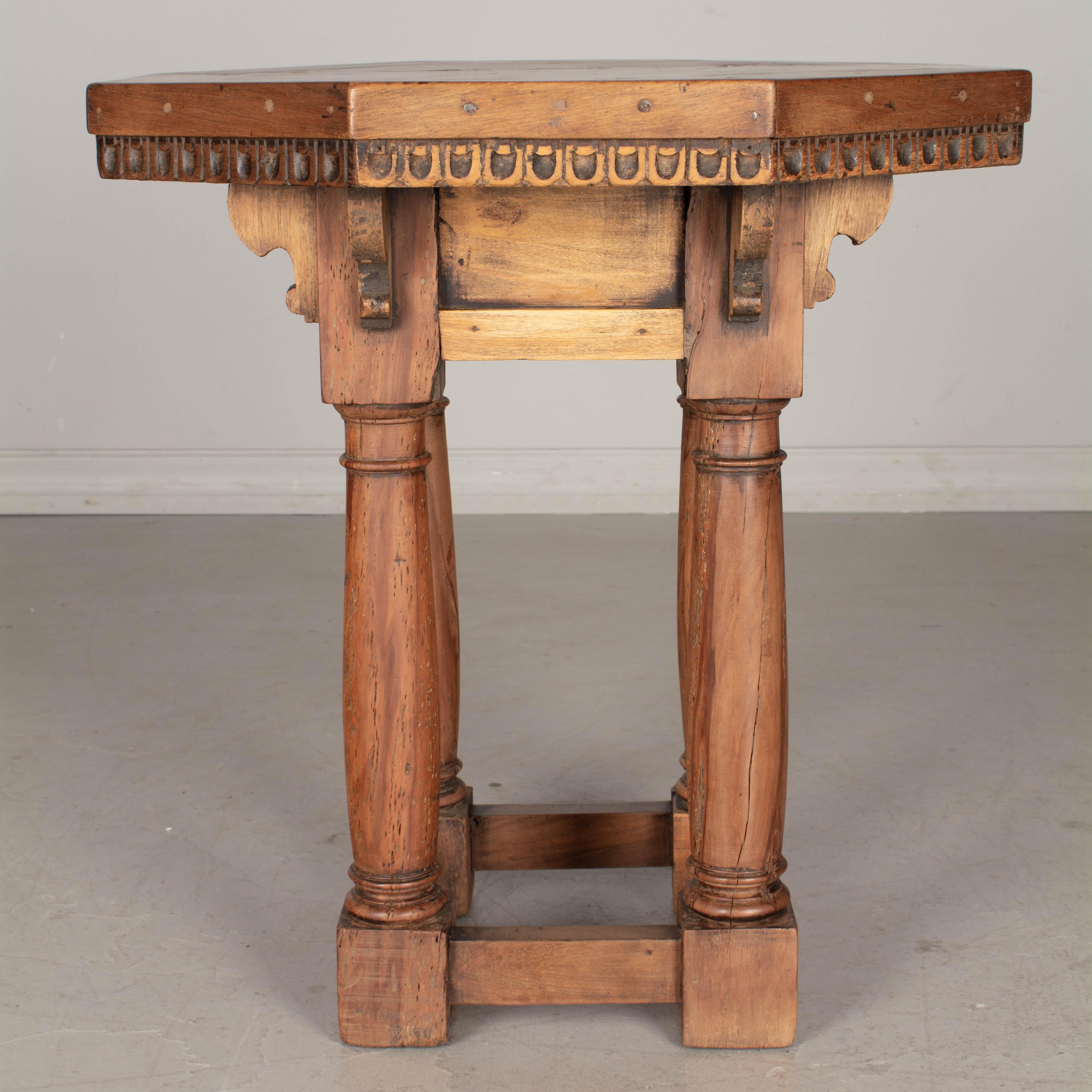 19th Century Rustic French Hexagon Side Table In Good Condition In Winter Park, FL