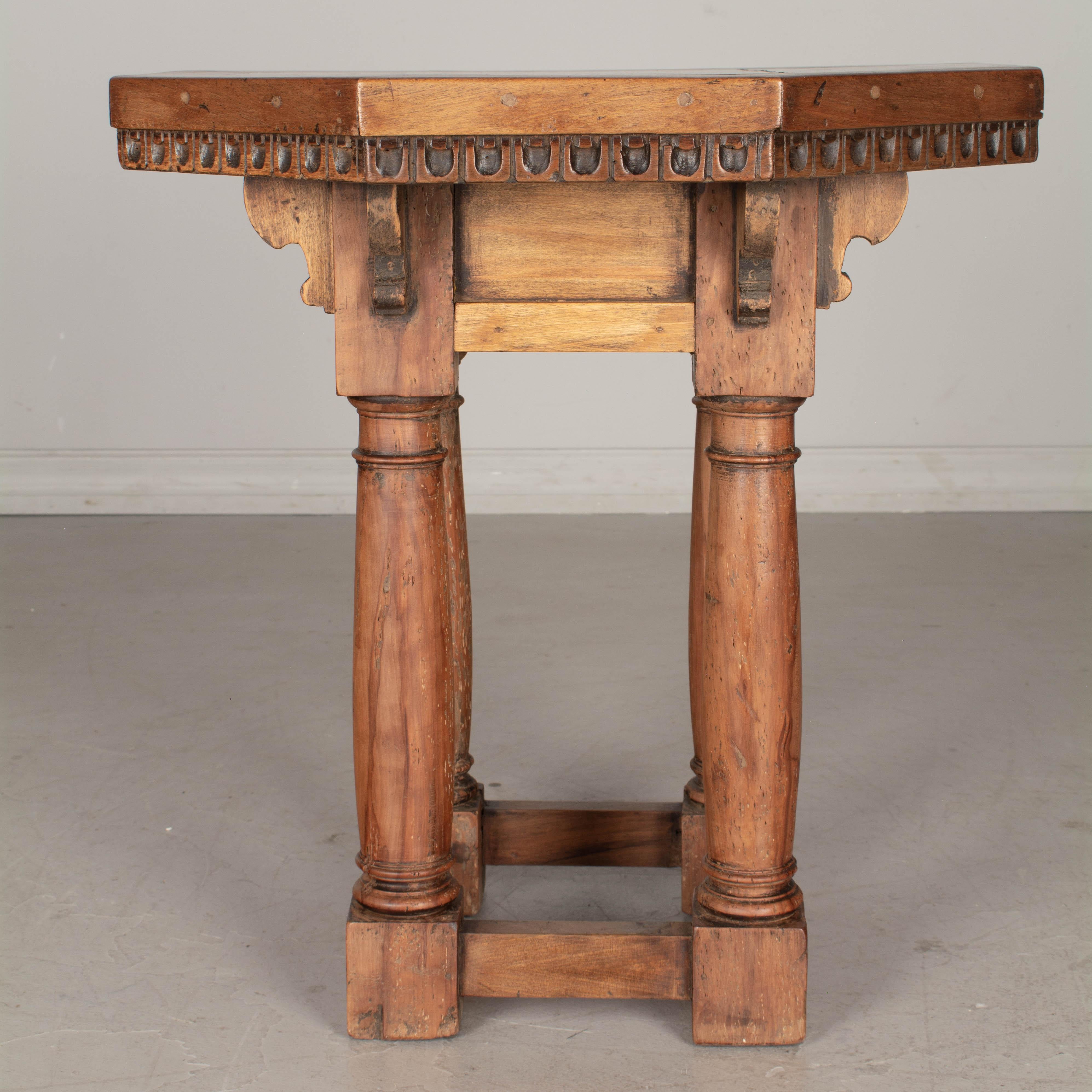 Mid-19th Century 19th Century Rustic French Hexagon Side Table