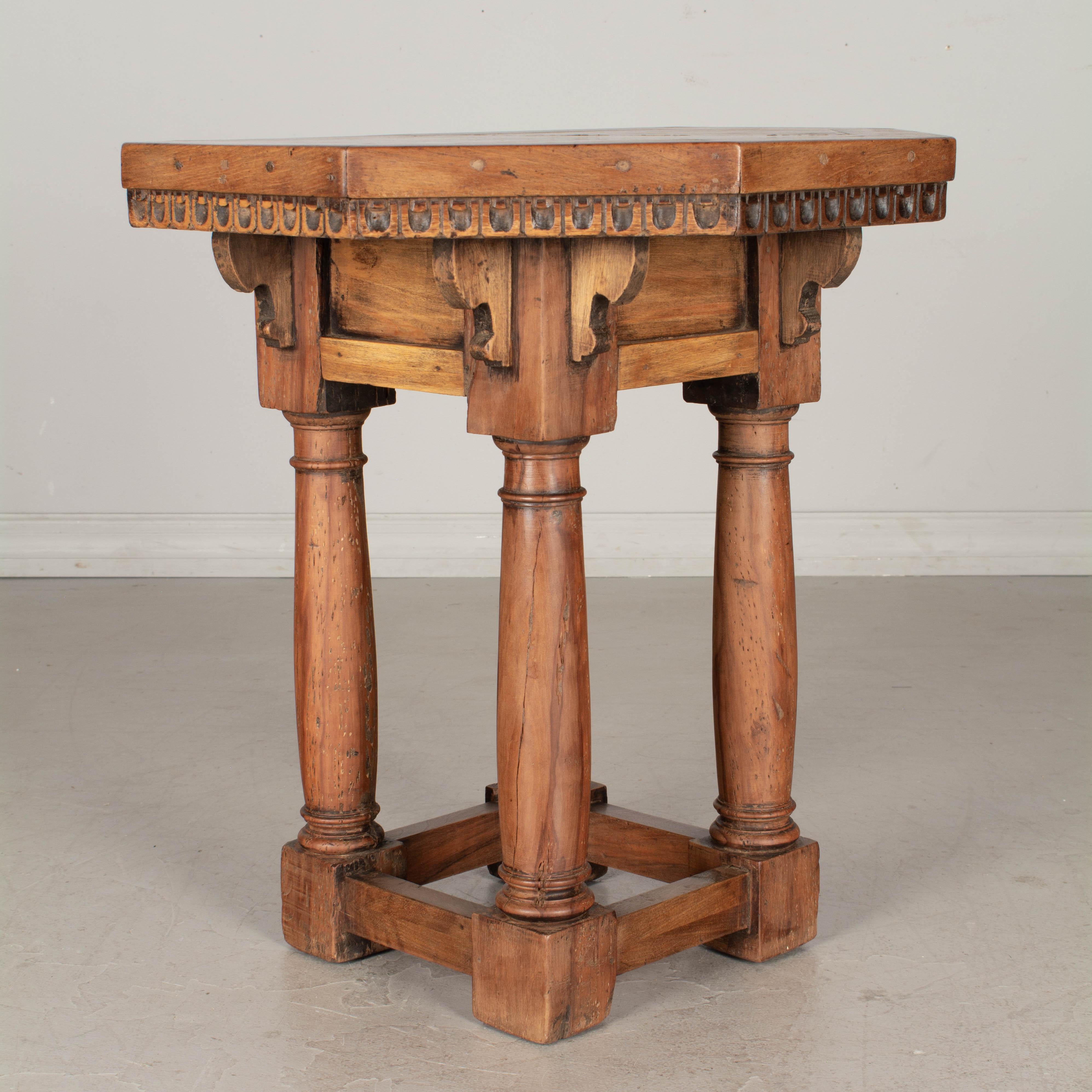 19th Century Rustic French Hexagon Side Table 2