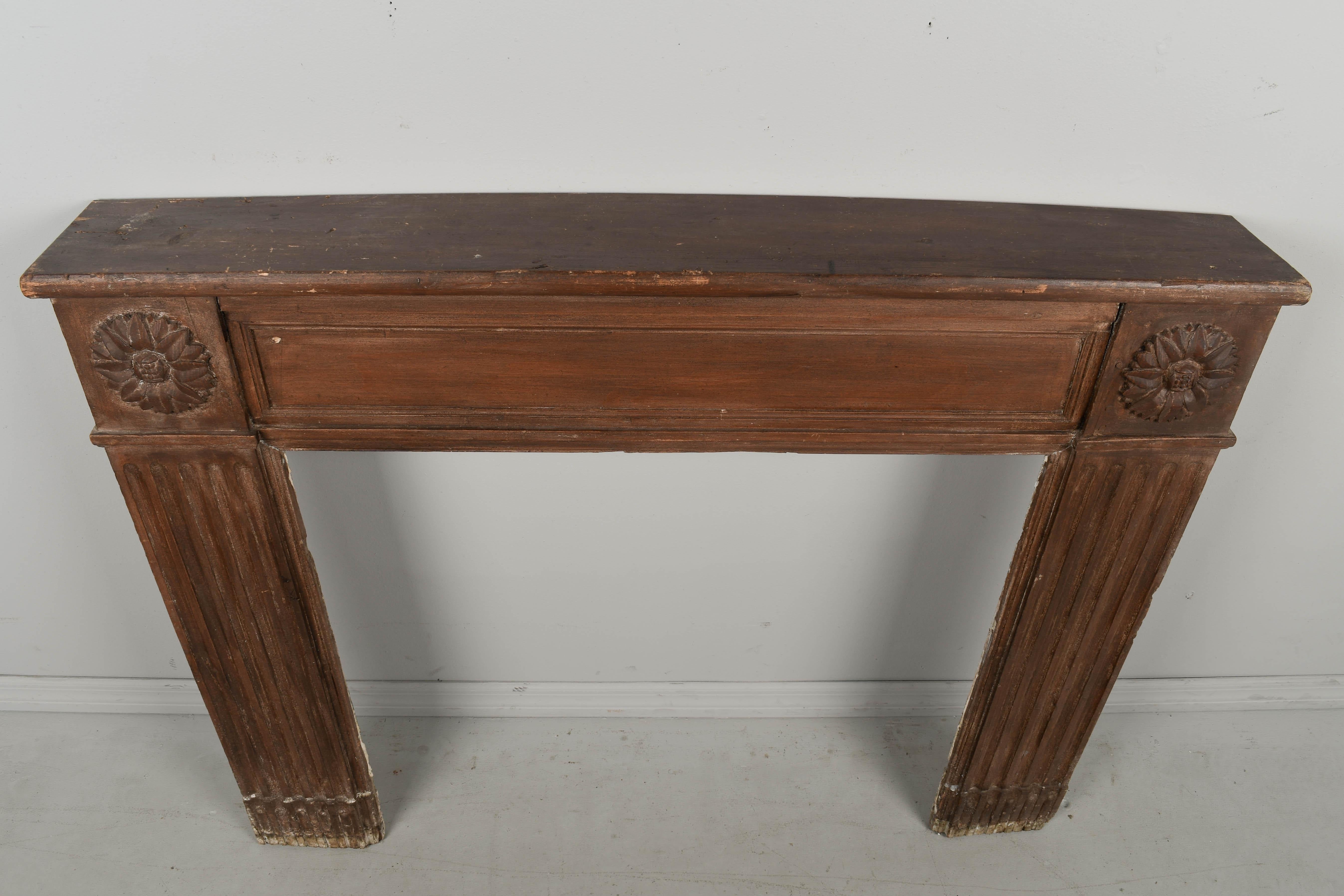 19th Century Rustic French Pine Fireplace Mantel 1